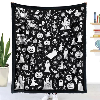 Halloween Coloring Blanket with 24 Washable Markers