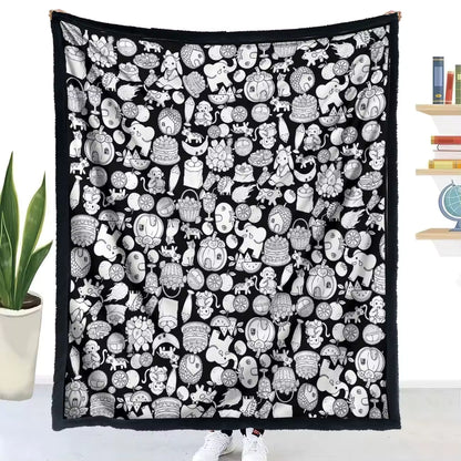 Halloween Coloring Blanket with 24 Washable Markers