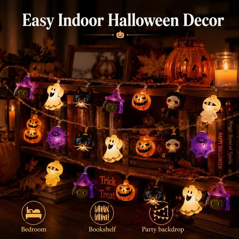 Halloween LED String Lights with 20 Cute Characters