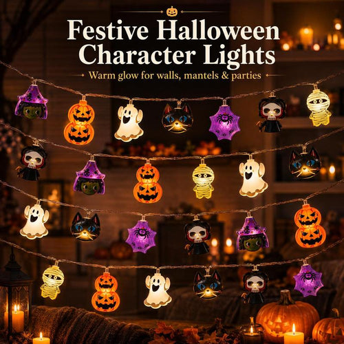 Halloween LED String Lights with 20 Cute Characters
