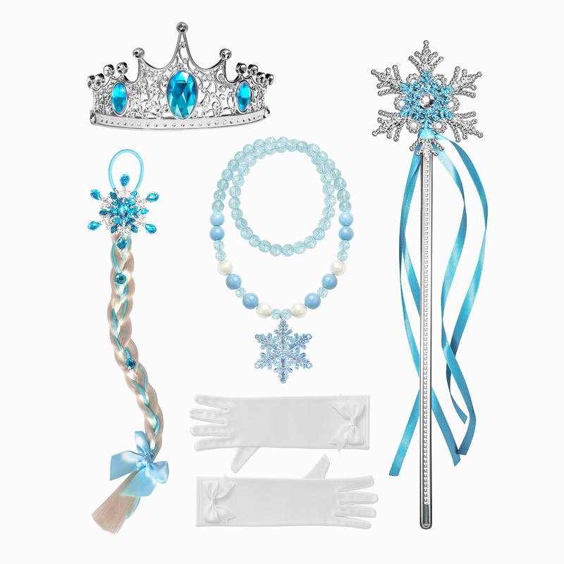 Girls LED Princess Costume Dress with Crown & Magic Wand
