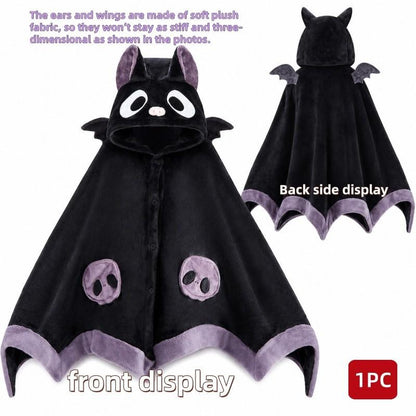 Cozy Halloween Bat Costume Poncho