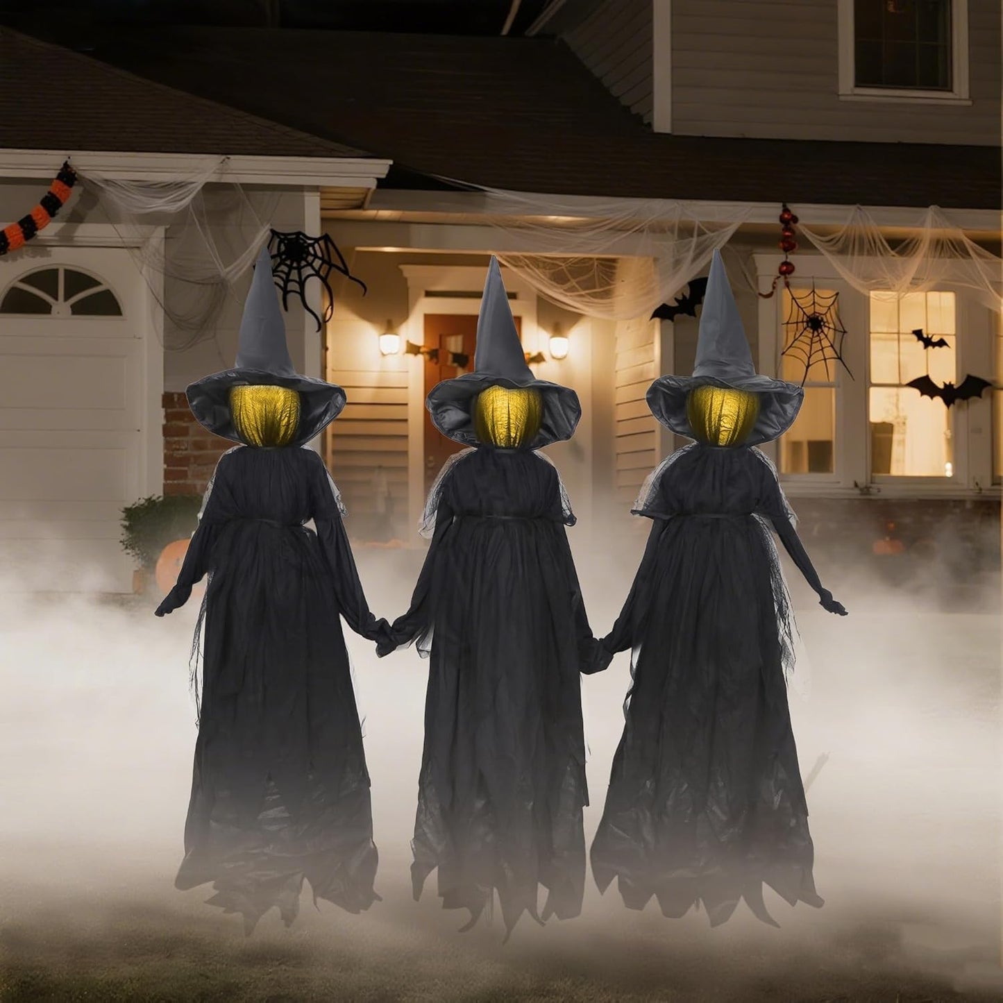 Light-Up Halloween Witch Yard Stakes – Set of 3