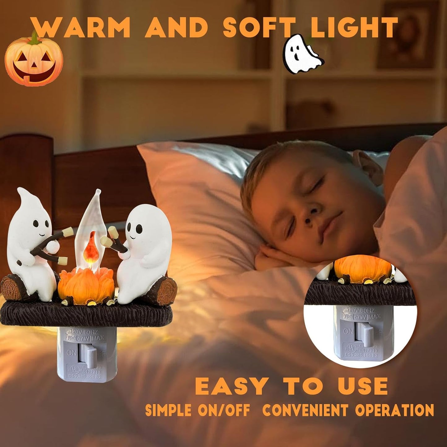 Ghost Campfire Flickering Plug-In Night Light