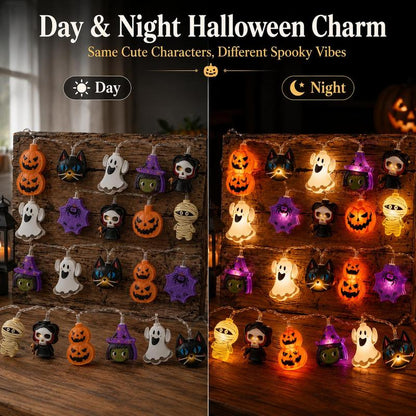 Halloween LED String Lights with 20 Cute Characters