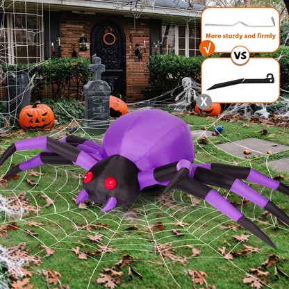 9 FT Halloween Giant Light-Up Spider Inflatable