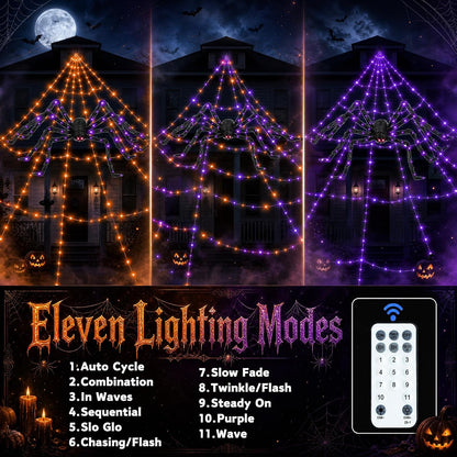 Light-Up Halloween Spider Web