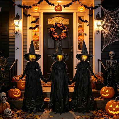 Light-Up Halloween Witch Yard Stakes – Set of 3
