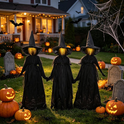 Light-Up Halloween Witch Yard Stakes – Set of 3