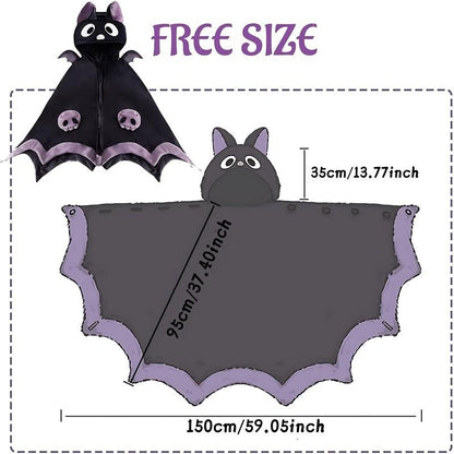 Cozy Halloween Bat Costume Poncho