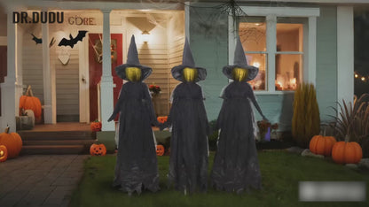 Light-Up Halloween Witch Yard Stakes – Set of 3