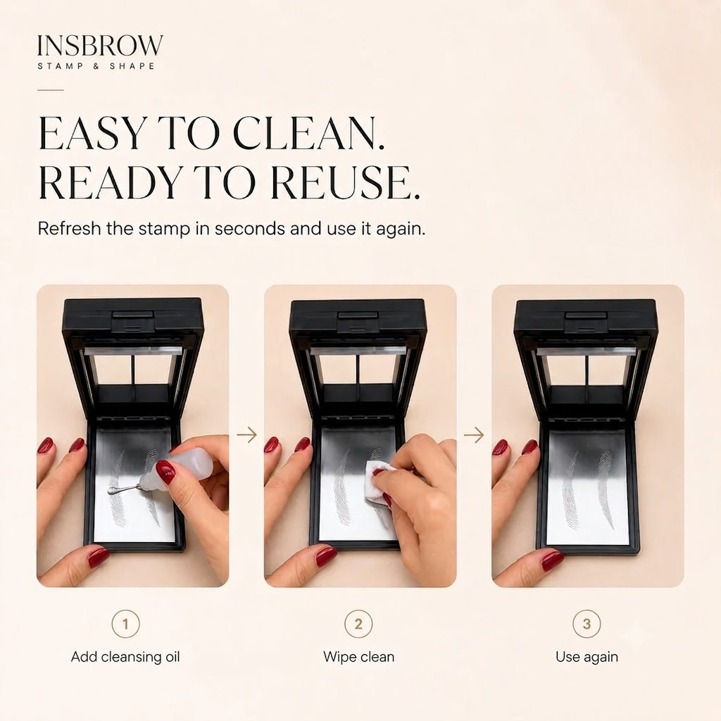 INSBROW™ Flawless Brow System. 3-Step Precision Stamp Kit